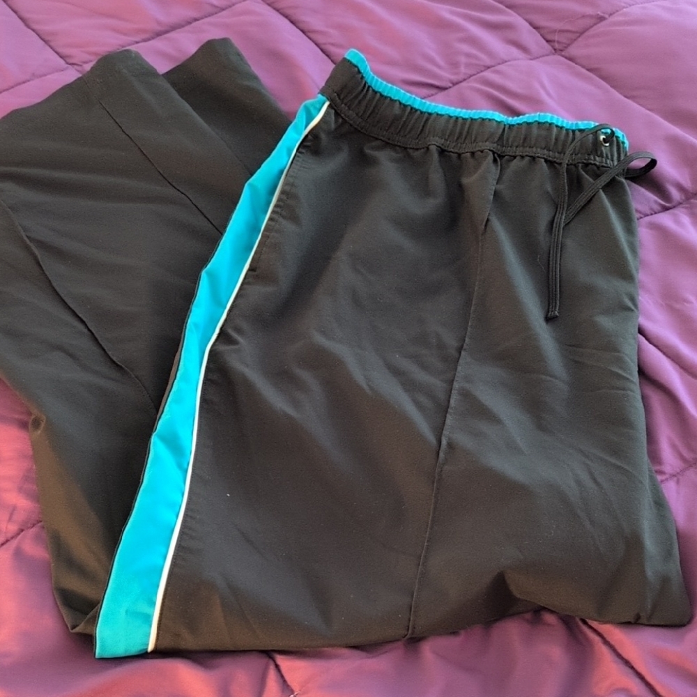 Made for Life Black Pants with Teal Accents